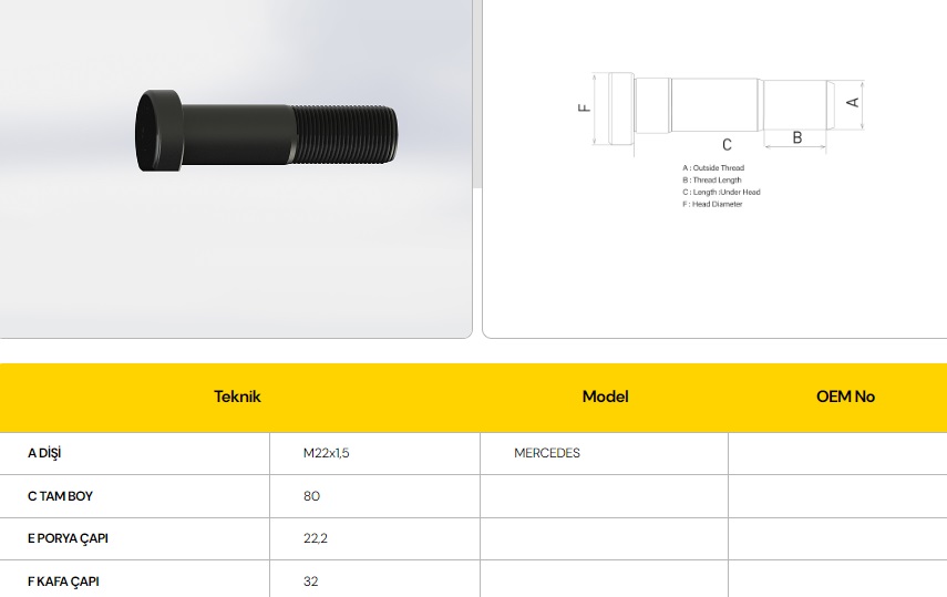 BİJON AXOR/ACTROS DİNGİL-880 MM YENİ